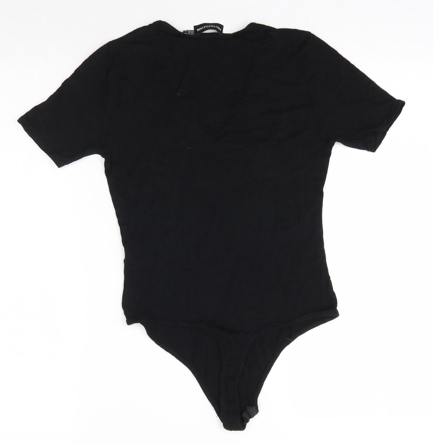 PRETTYLITTLETHING Womens Beige  Viscose Bodysuit One-Piece Size 10