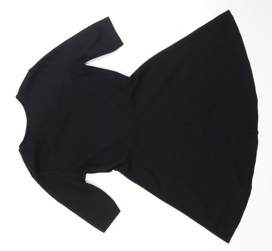 Topshop Womens Black  Polyester A-Line  Size 10  Round Neck Pullover
