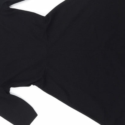 Topshop Womens Black  Polyester A-Line  Size 10  Round Neck Pullover
