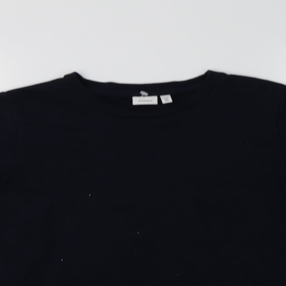 name it Girls Blue  Cotton Pullover Sweatshirt Size 11-12 Years