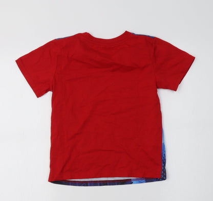 Dgfstm Girls Red  Cotton Basic T-Shirt Size 5-6 Years Crew Neck