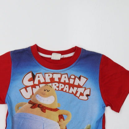 Dgfstm Girls Red  Cotton Basic T-Shirt Size 5-6 Years Crew Neck