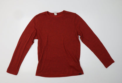 DECATHLON Womens Orange  Polyester Pullover Sweatshirt Size L