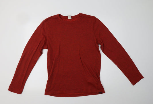 DECATHLON Womens Orange  Polyester Pullover Sweatshirt Size L