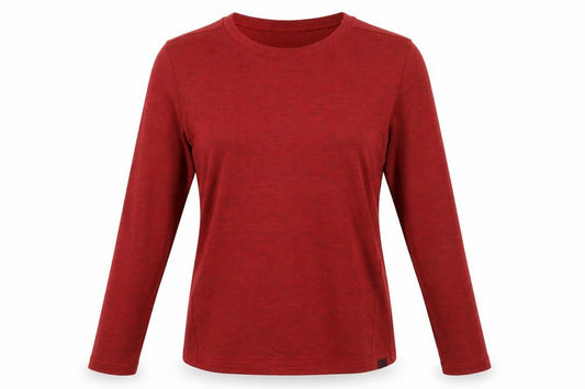 Front view of Decathlon women’s orange polyester pullover sweatshirt, size L