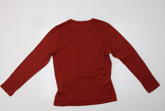 DECATHLON Womens Orange  Polyester Pullover Sweatshirt Size L