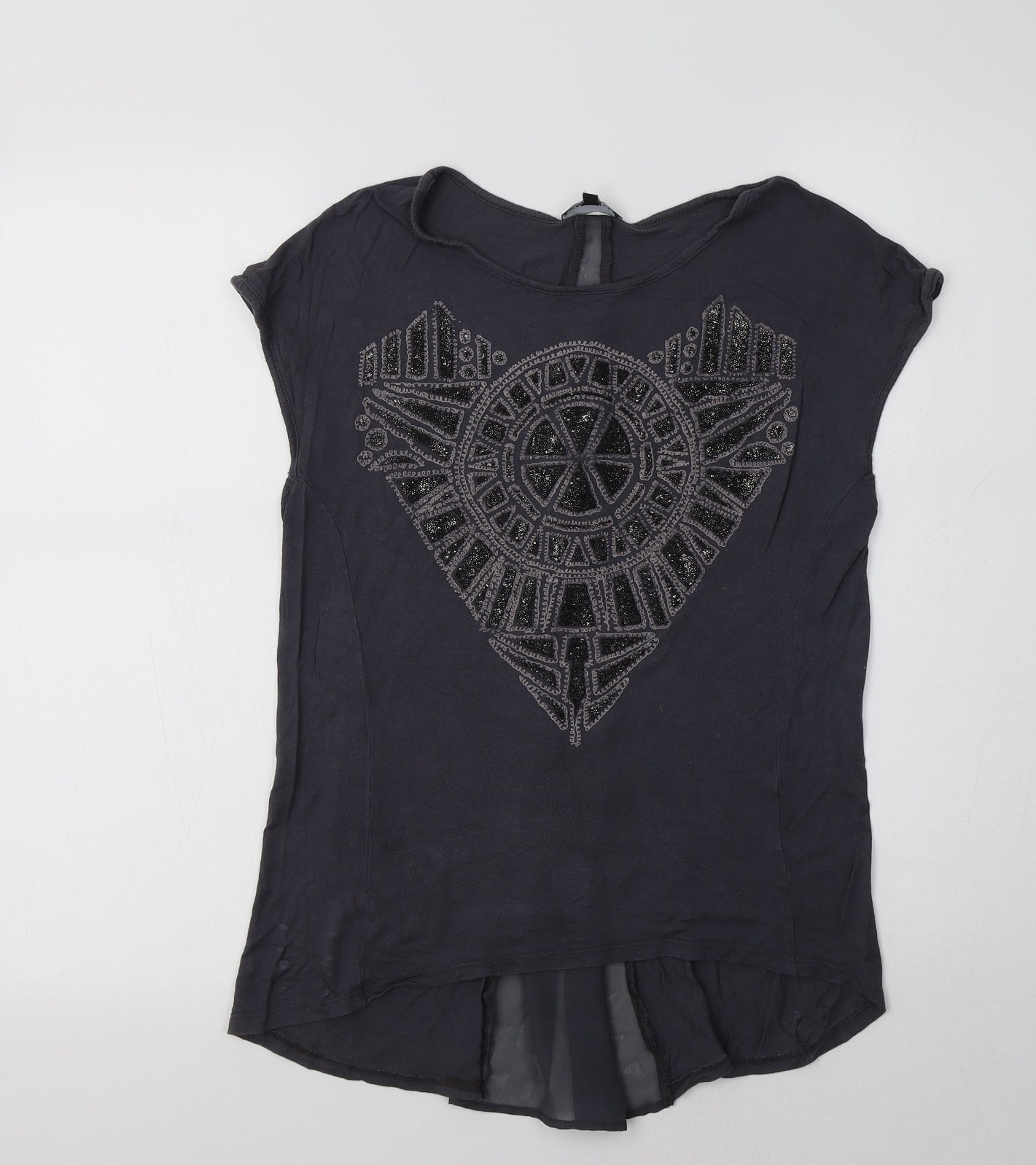 Womens UK Size 10 Warehouse Grey Basic Blouse