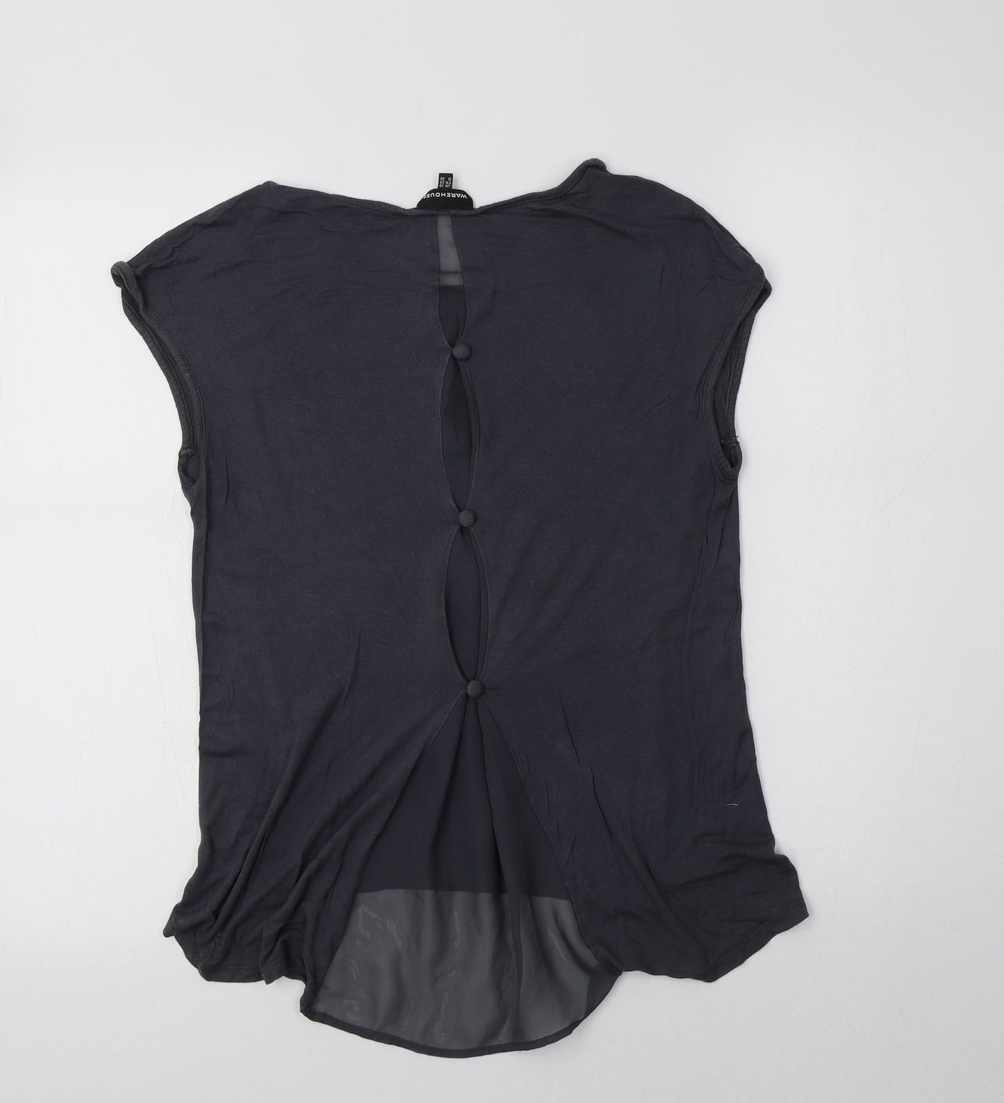 Womens UK Size 10 Warehouse Grey Basic Blouse