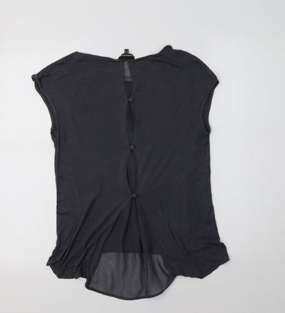 Womens UK Size 10 Warehouse Grey Basic Blouse
