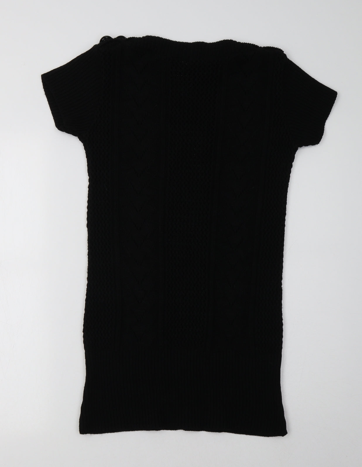 PRODIGY Womens Black Boat Neck  Acrylic Tunic Jumper Size M