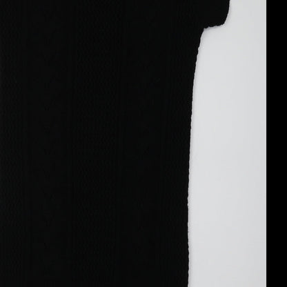 PRODIGY Womens Black Boat Neck  Acrylic Tunic Jumper Size M