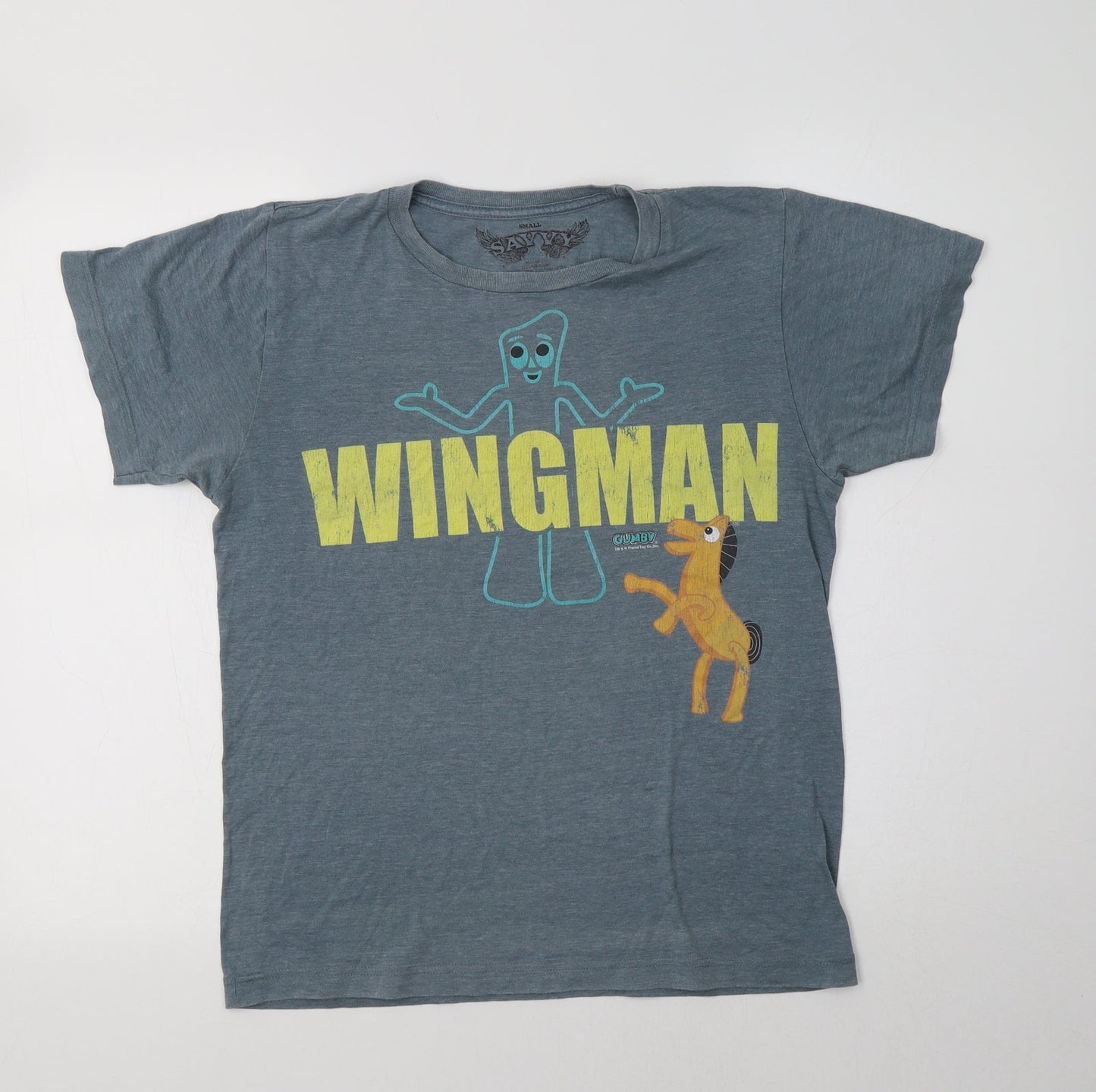 Savvy Womens Grey  Cotton Basic T-Shirt Size S Crew Neck - Wingman