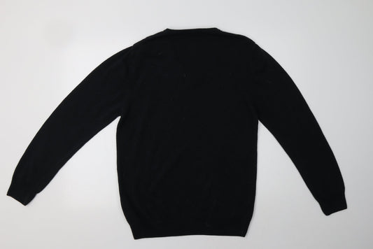 M&S Mens Blue V-Neck  Acrylic Pullover Jumper Size L