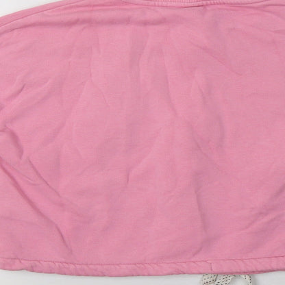 M&S Girls Pink Striped Cotton Pullover Sweatshirt Size 12-13 Years