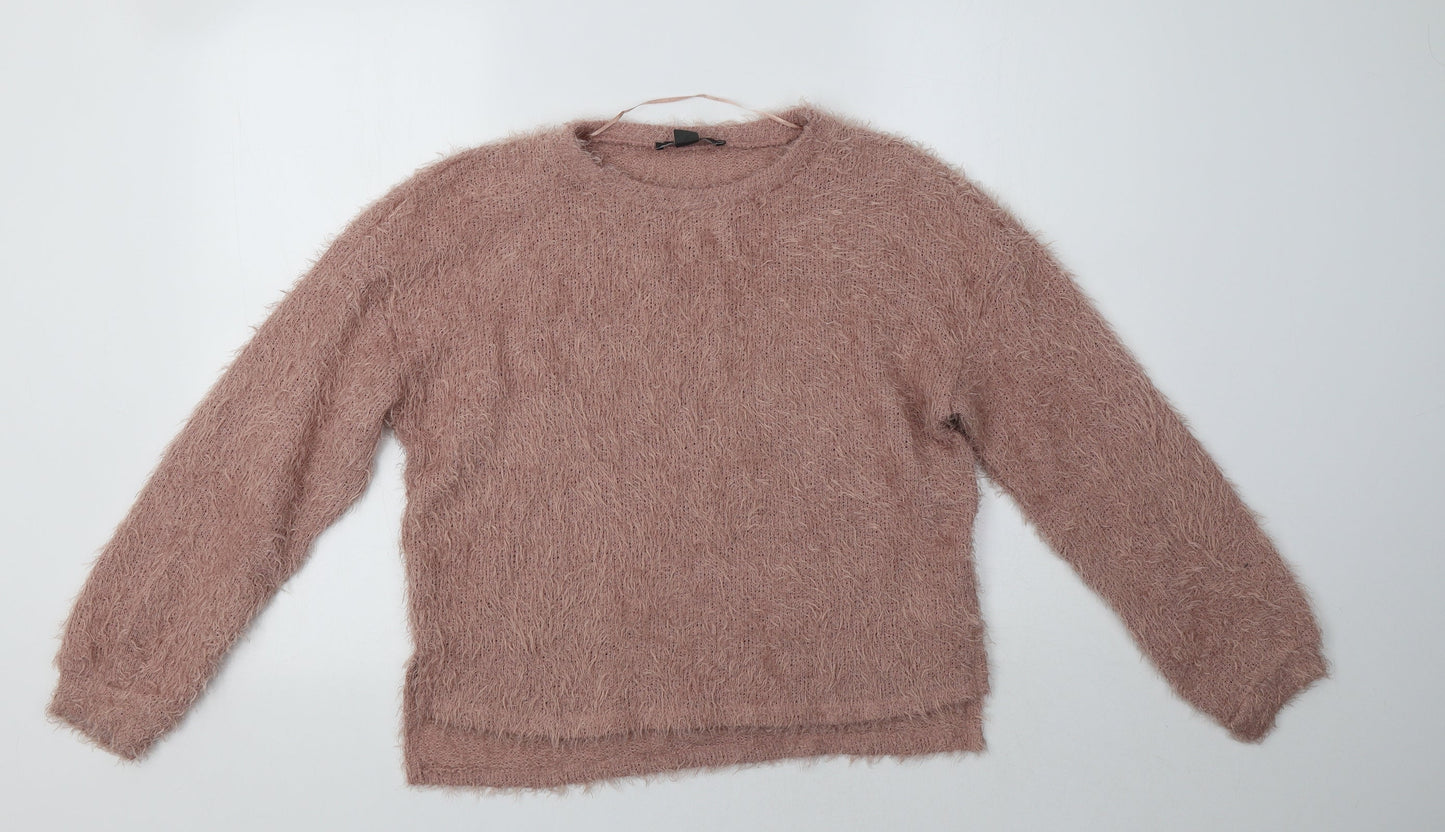 Primark Womens Pink Crew Neck  Polyester Pullover Jumper Size XS