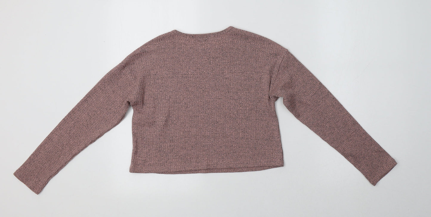 New Look Girls Pink Crew Neck  Polyester Pullover Jumper Size 10-11 Years