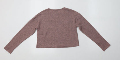 New Look Girls Pink Crew Neck  Polyester Pullover Jumper Size 10-11 Years