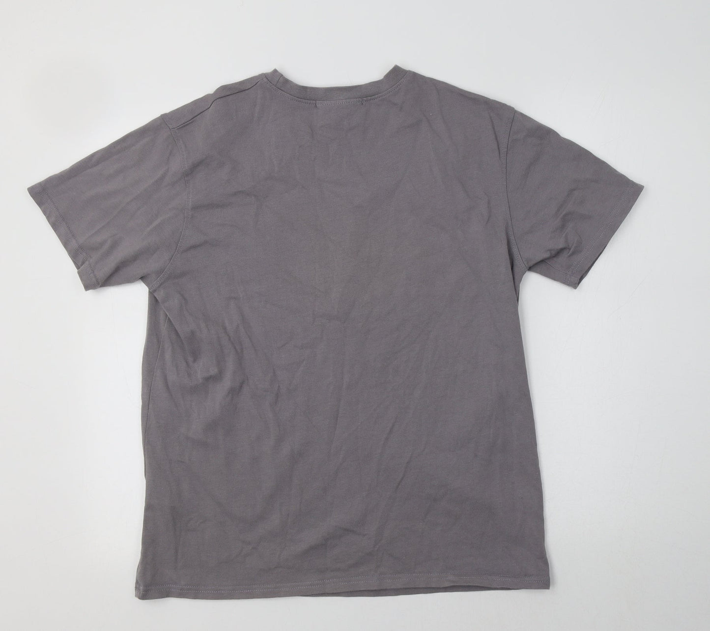 Mennace Mens Grey  Cotton  T-Shirt Size S Crew Neck