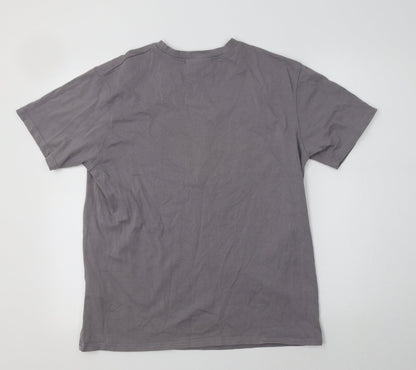 Mennace Mens Grey  Cotton  T-Shirt Size S Crew Neck