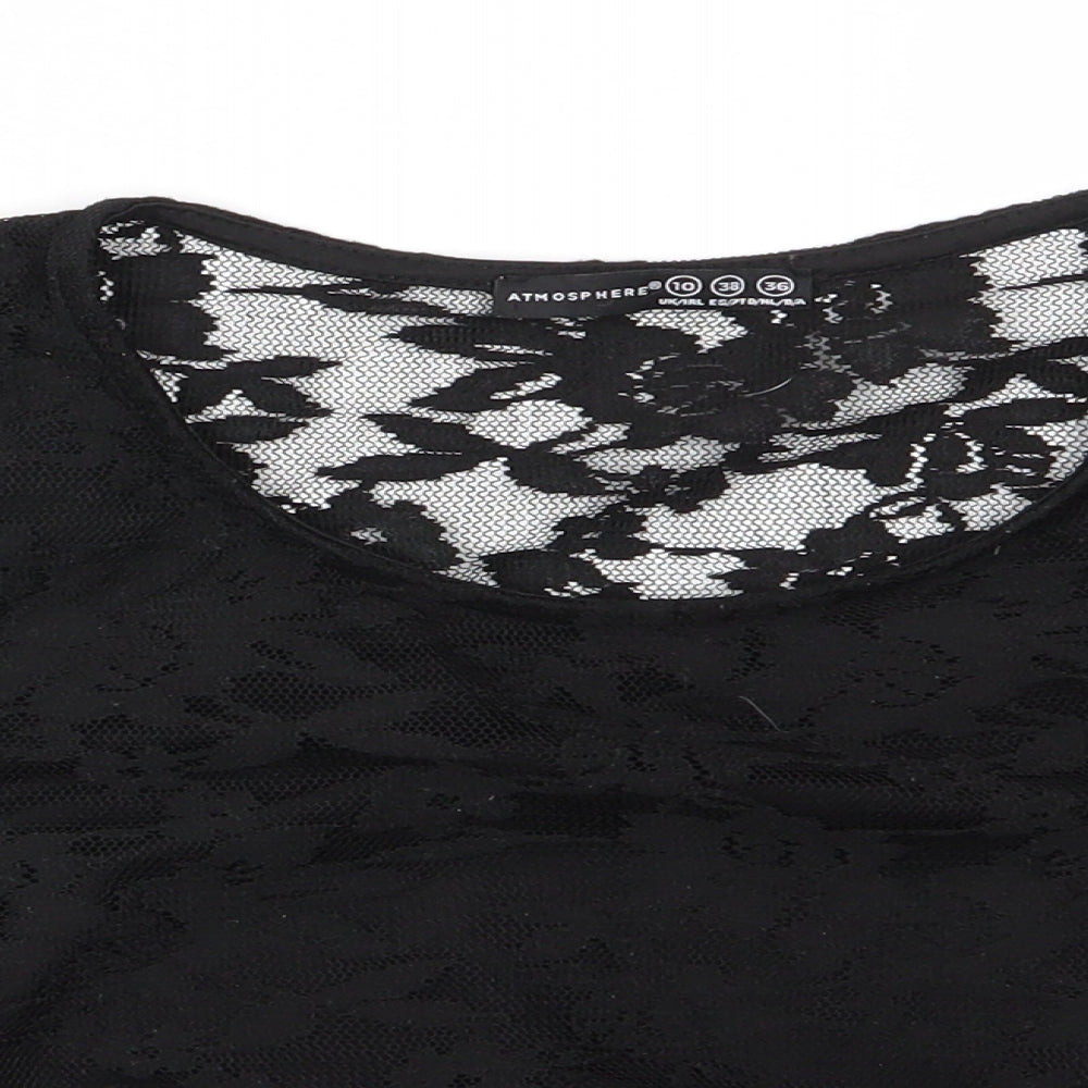 Womens UK Size 10 Atmosphere Black Basic Blouse