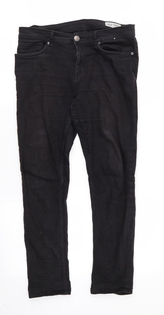 Denim Co Mens Black  Cotton Skinny Jeans Size 32 in L27 in Regular