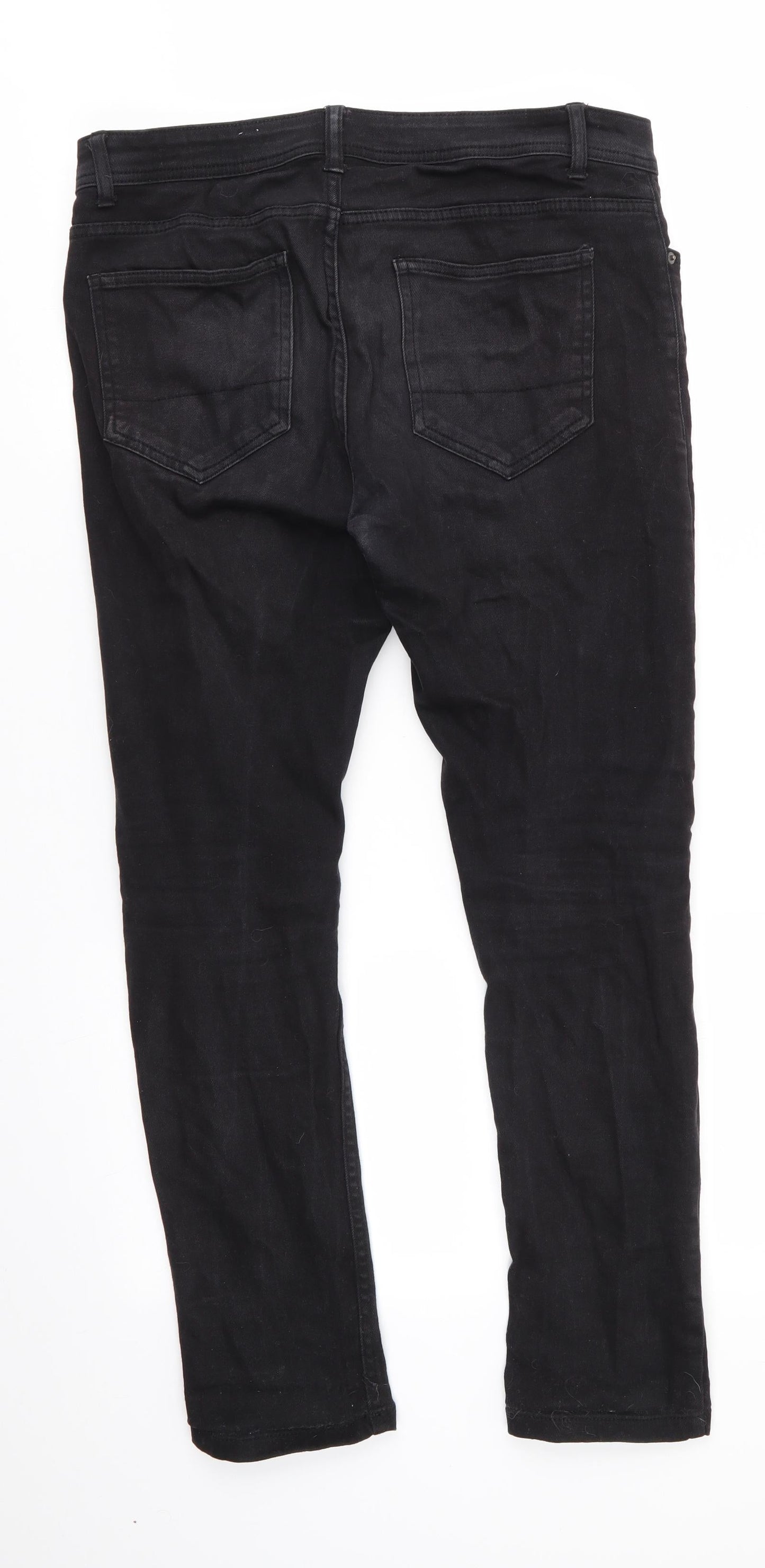 Denim Co Mens Black  Cotton Skinny Jeans Size 32 in L27 in Regular