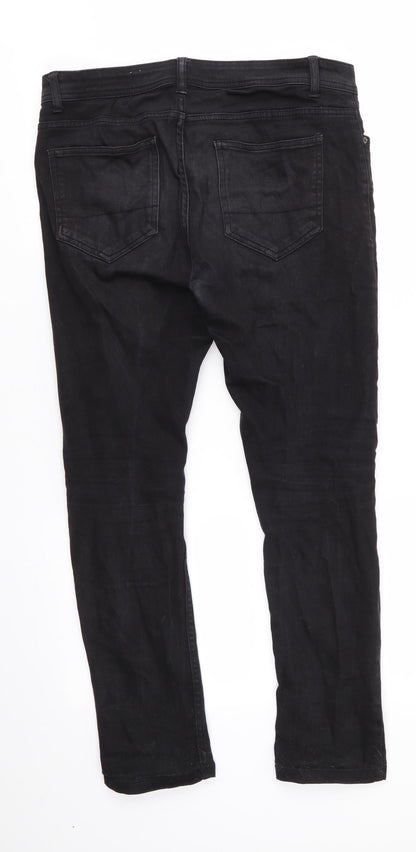 Denim Co Mens Black  Cotton Skinny Jeans Size 32 in L27 in Regular