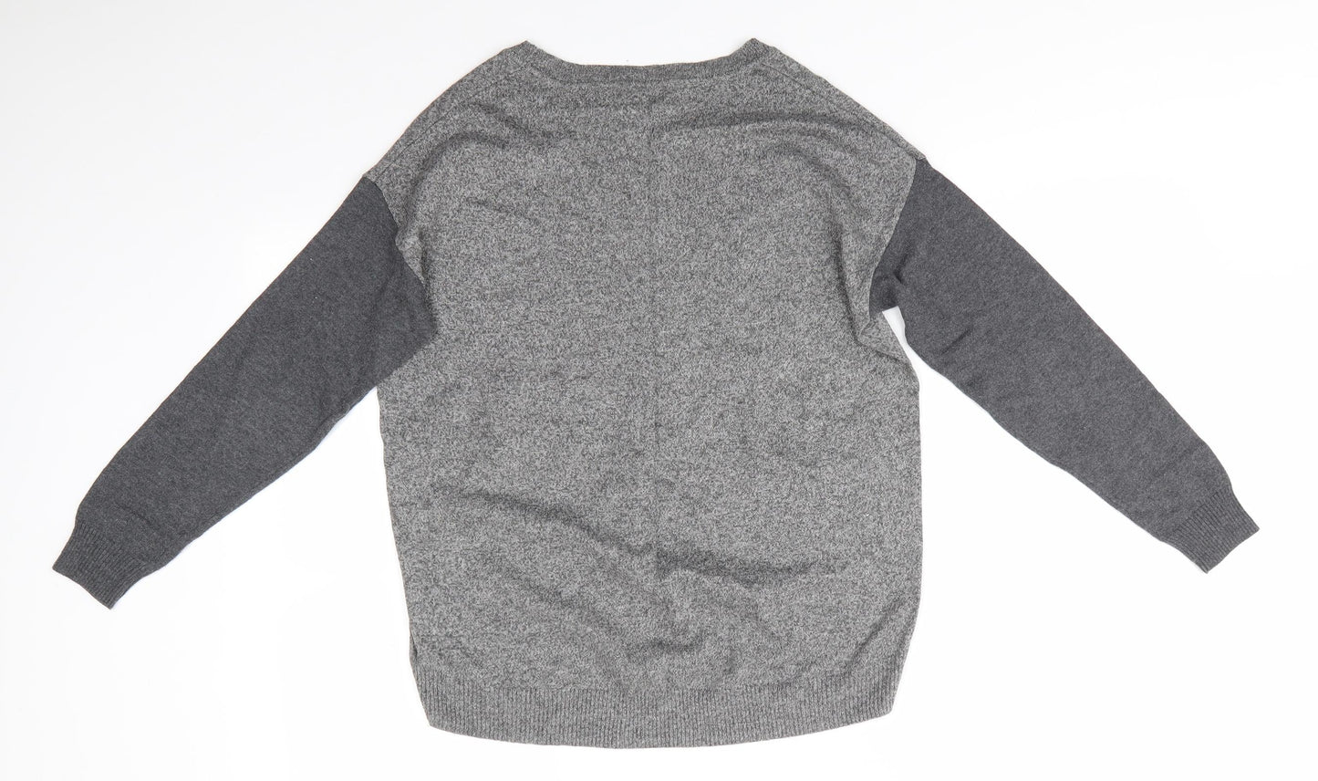 George Womens Grey Round Neck  Cotton Pullover Jumper Size 8   - Colourblock Greys