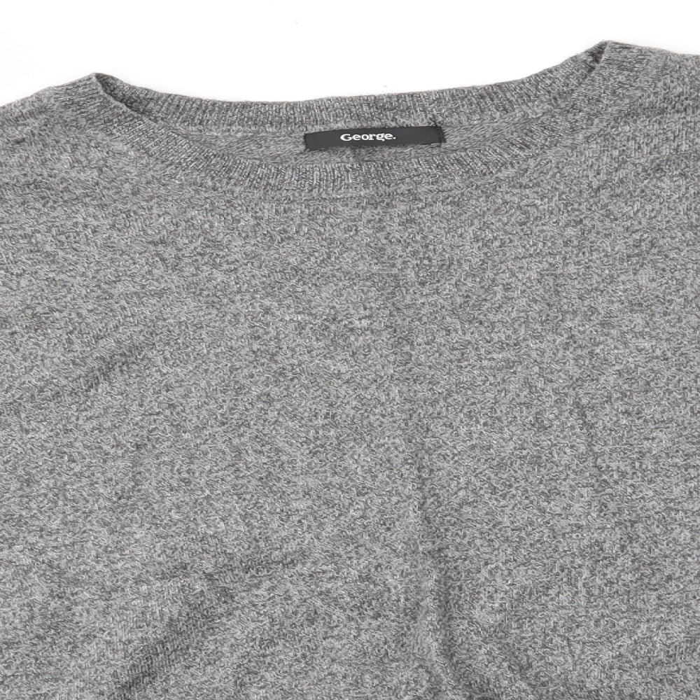 George Womens Grey Round Neck  Cotton Pullover Jumper Size 8   - Colourblock Greys