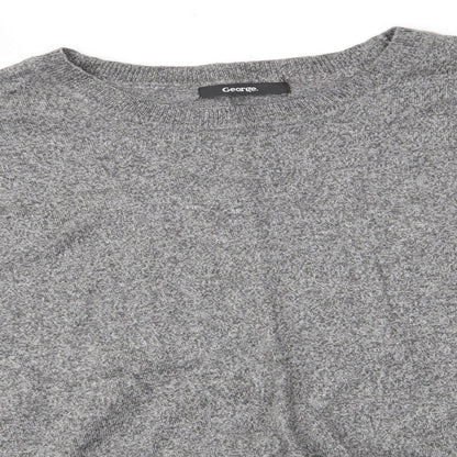 George Womens Grey Round Neck  Cotton Pullover Jumper Size 8   - Colourblock Greys