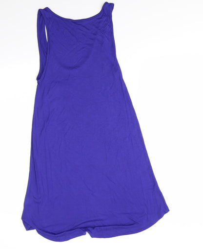 E-vie Womens Purple  Viscose A-Line  Size 10  Scoop Neck  - Slip Tank T-shirt