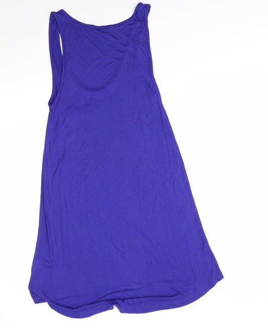 E-vie Womens Purple  Viscose A-Line  Size 10  Scoop Neck  - Slip Tank T-shirt
