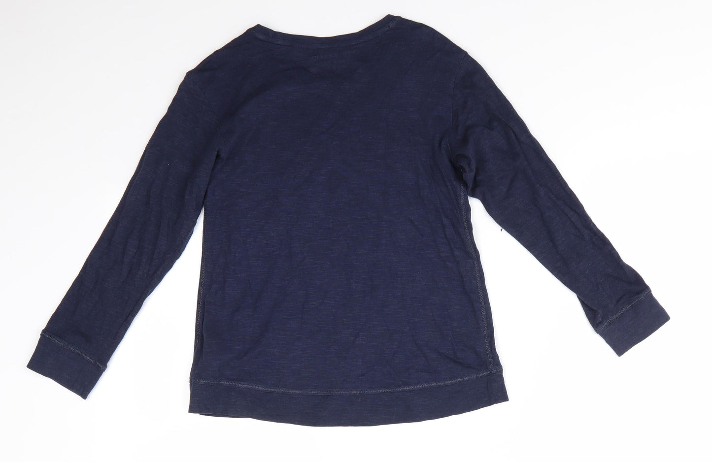 NEXT Girls Blue Solid Cotton  Pyjama Top Size 8 Years   - Subtle shimmer effect Stars