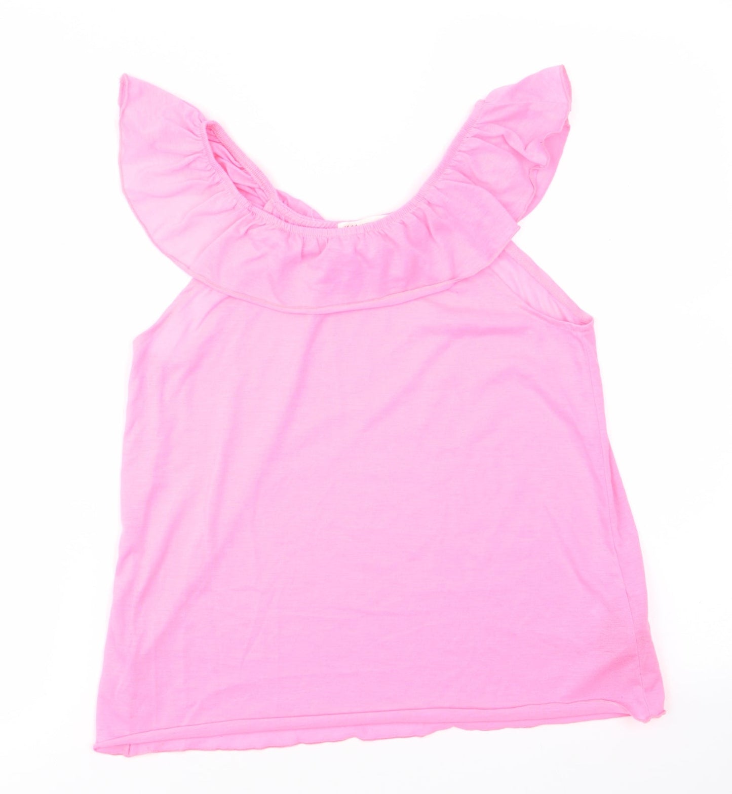 H&M Girls Pink  Polyester Basic Tank Size 9-10 Years Off the Shoulder  - Florescent Pink