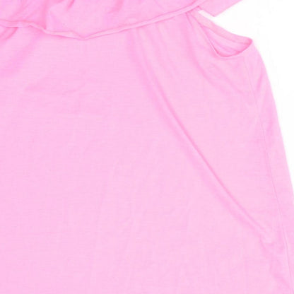 H&M Girls Pink  Polyester Basic Tank Size 9-10 Years Off the Shoulder  - Florescent Pink