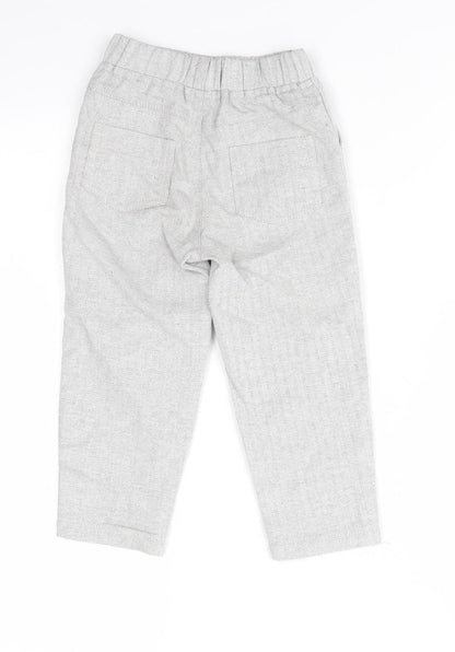 Preworn Boys Grey Herringbone  Dress Pants Trousers Size 3 Years  Regular  - Grey Green