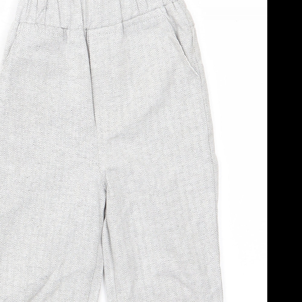 Preworn Boys Grey Herringbone  Dress Pants Trousers Size 3 Years  Regular  - Grey Green
