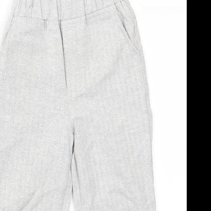 Preworn Boys Grey Herringbone  Dress Pants Trousers Size 3 Years  Regular  - Grey Green