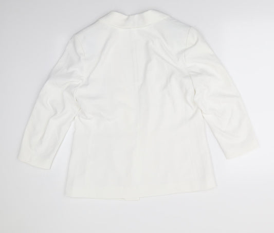 H&M Womens Ivory   Jacket  Size 14   - Mock Pockets