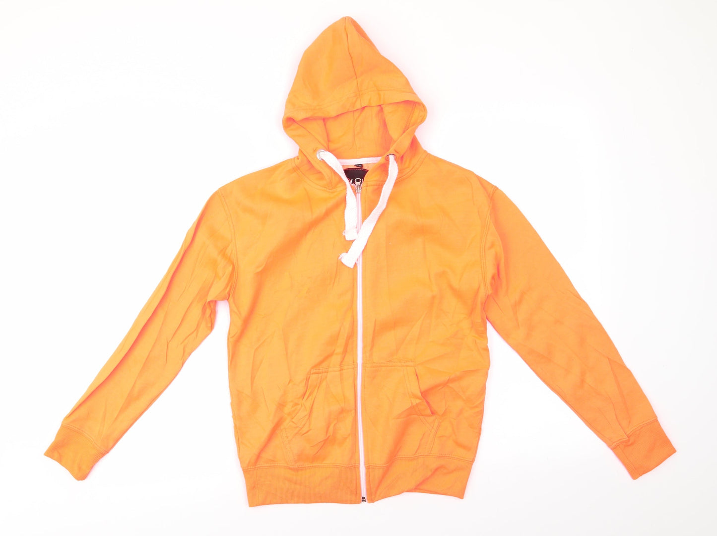 Malaika Girls Orange  Cotton Full Zip Hoodie Size 13 Years   - Florescent Orange
