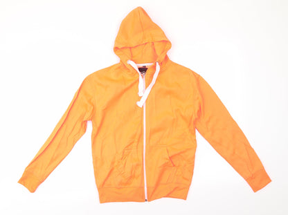 Malaika Girls Orange  Cotton Full Zip Hoodie Size 13 Years   - Florescent Orange