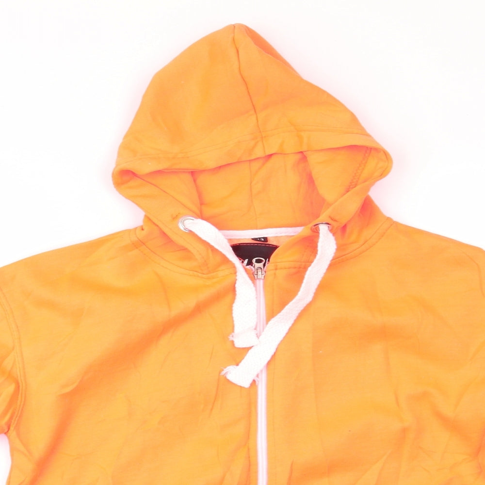 Malaika Girls Orange  Cotton Full Zip Hoodie Size 13 Years   - Florescent Orange