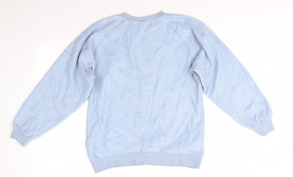 Topshop Womens Blue  Polyester Pullover Sweatshirt Size 6   - Love Pale Blue