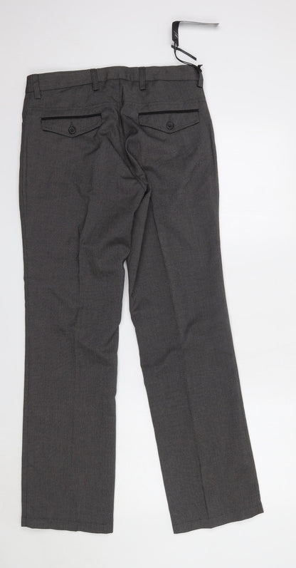 Womens UK Size 30 NEXT Regular Fit Dress Pants Grey Trousers