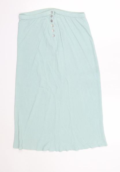 Preworn Womens Blue  Viscose A-Line Skirt Size 30 in