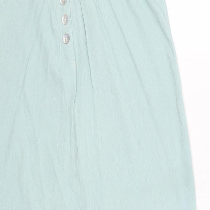 Preworn Womens Blue  Viscose A-Line Skirt Size 30 in