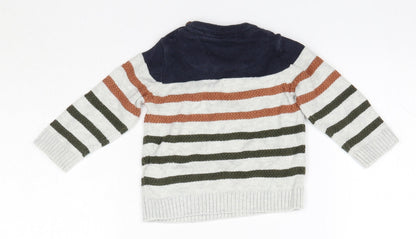 Fred & Flo Baby Multicoloured  100% Cotton Pullover Jumper Size 3-6 Months