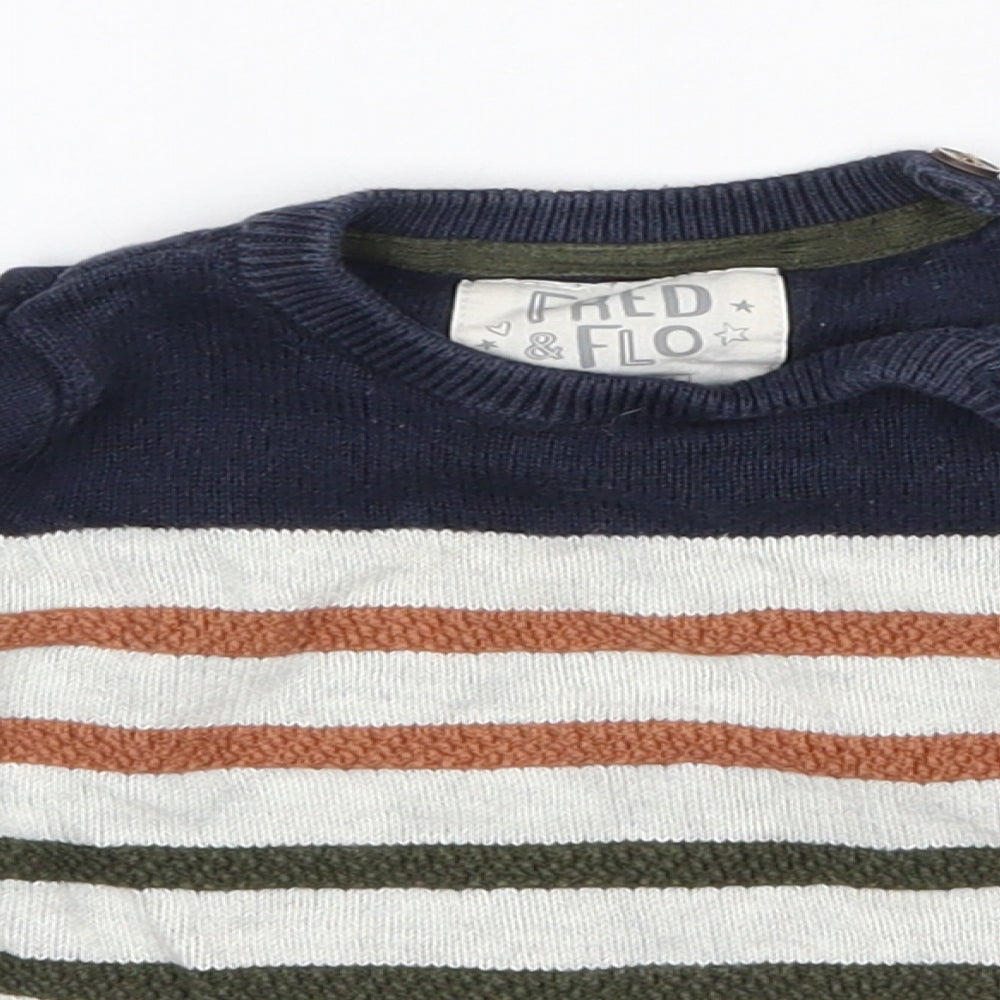 Fred & Flo Baby Multicoloured  100% Cotton Pullover Jumper Size 3-6 Months