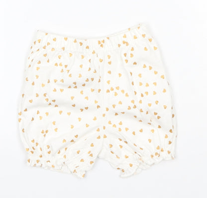 George Baby White  100% Cotton Cropped Trousers Size 3-6 Months
