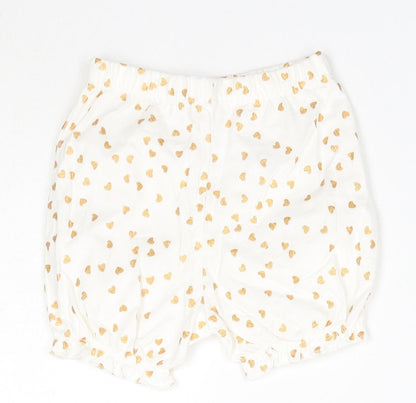 George Baby White  100% Cotton Cropped Trousers Size 3-6 Months